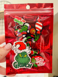 Grinch Croc Charms: PVC Clog Shoe Accessories, Pack of 8