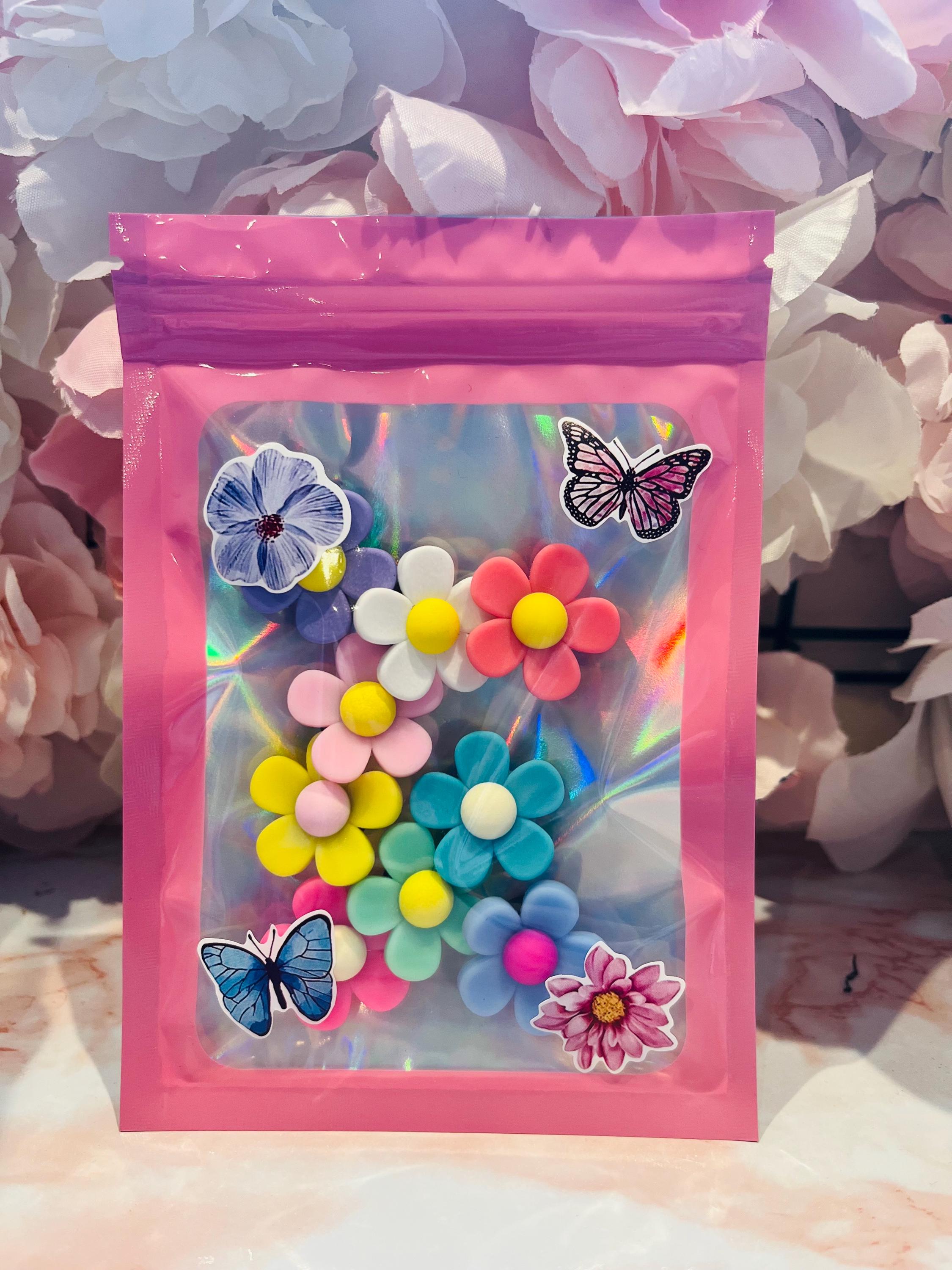 Multicolor Flower Croc Charms: Shoe Accessories, 9-Piece Set