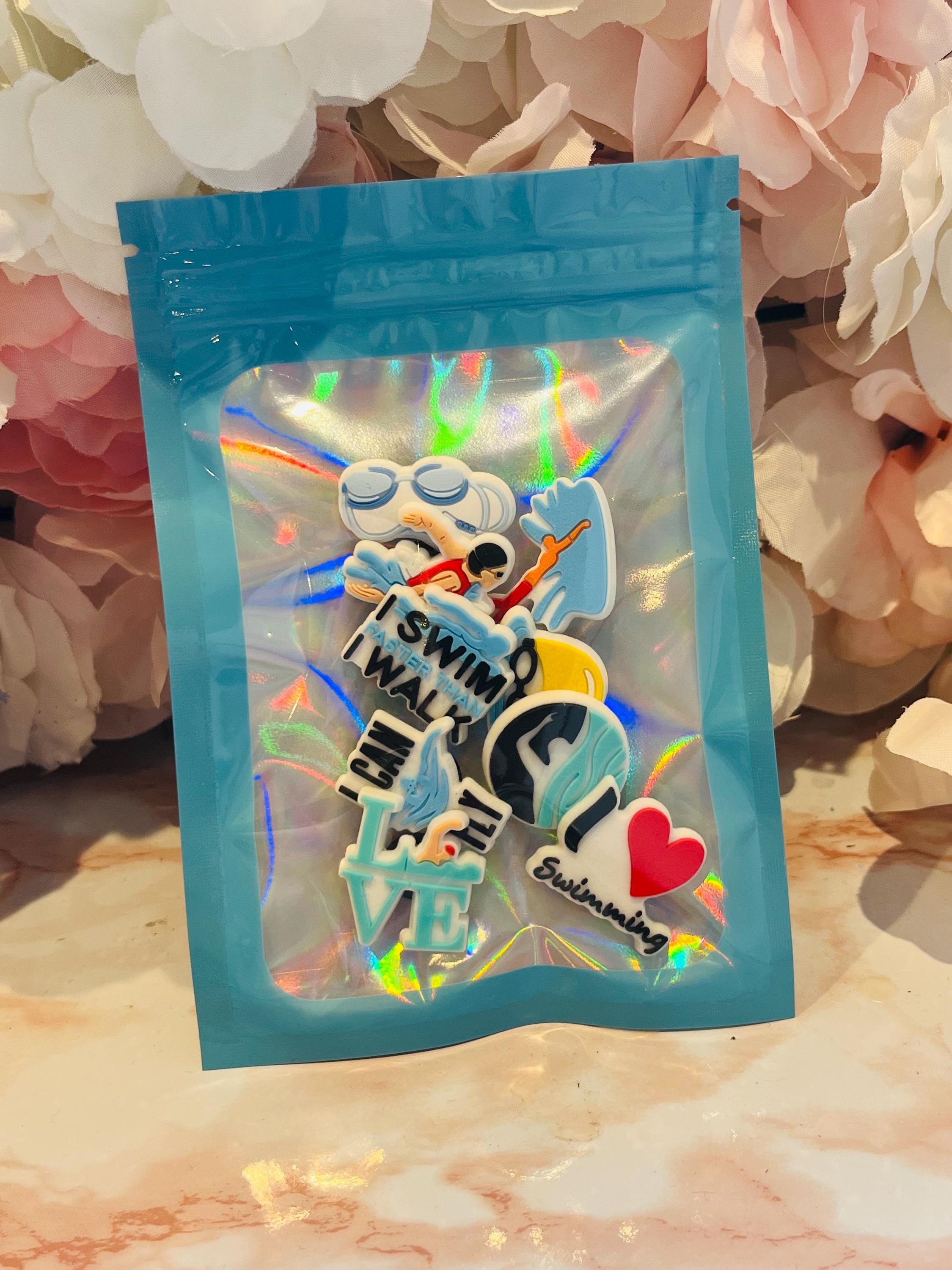 Swimming PVC Shoe Charms - Clog Pins, Set of 9