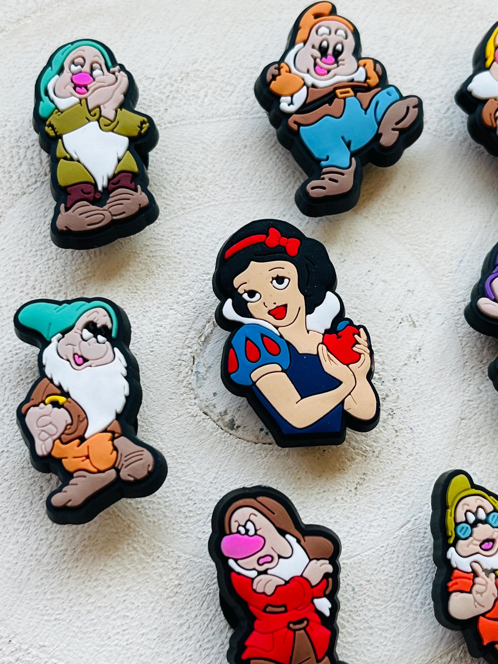 Set of 8 Snow White & the seven dwarfs croc charm set | Disney Croc Charms | Bundle Of Charms | Fast UK Dispatch Shoe Accessories |
