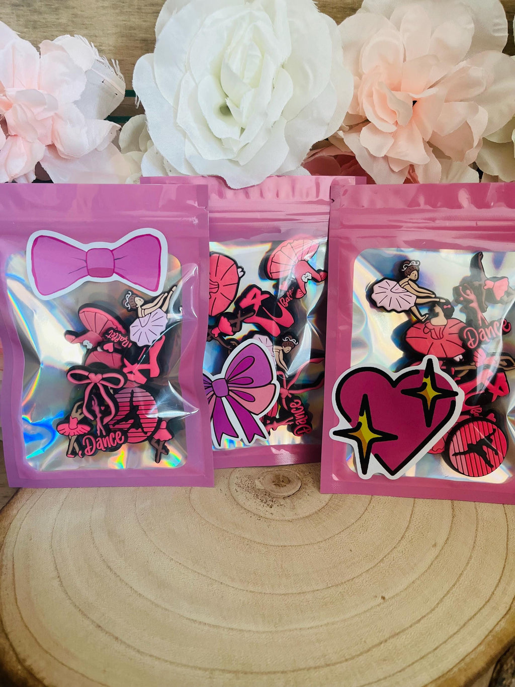 Ballet Croc Charms - Pink Dance Shoe Clog Accessories - 9 Piece Set