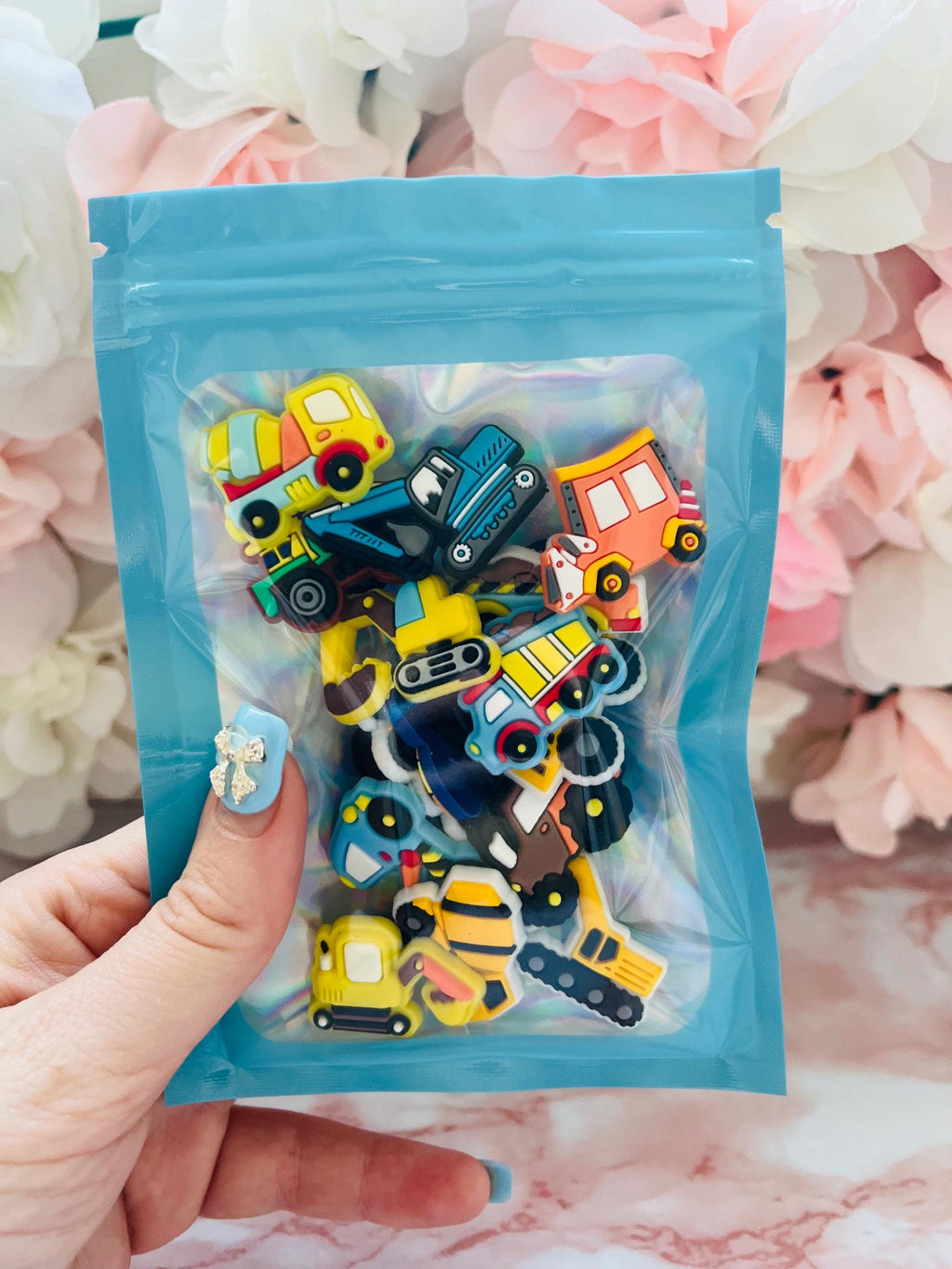 Construction Truck Shoe Charms - Builder PVC Clog Pins - Set of 15