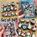 Set of 14 PVC Christmas Polar Bear Croc Charm Set
