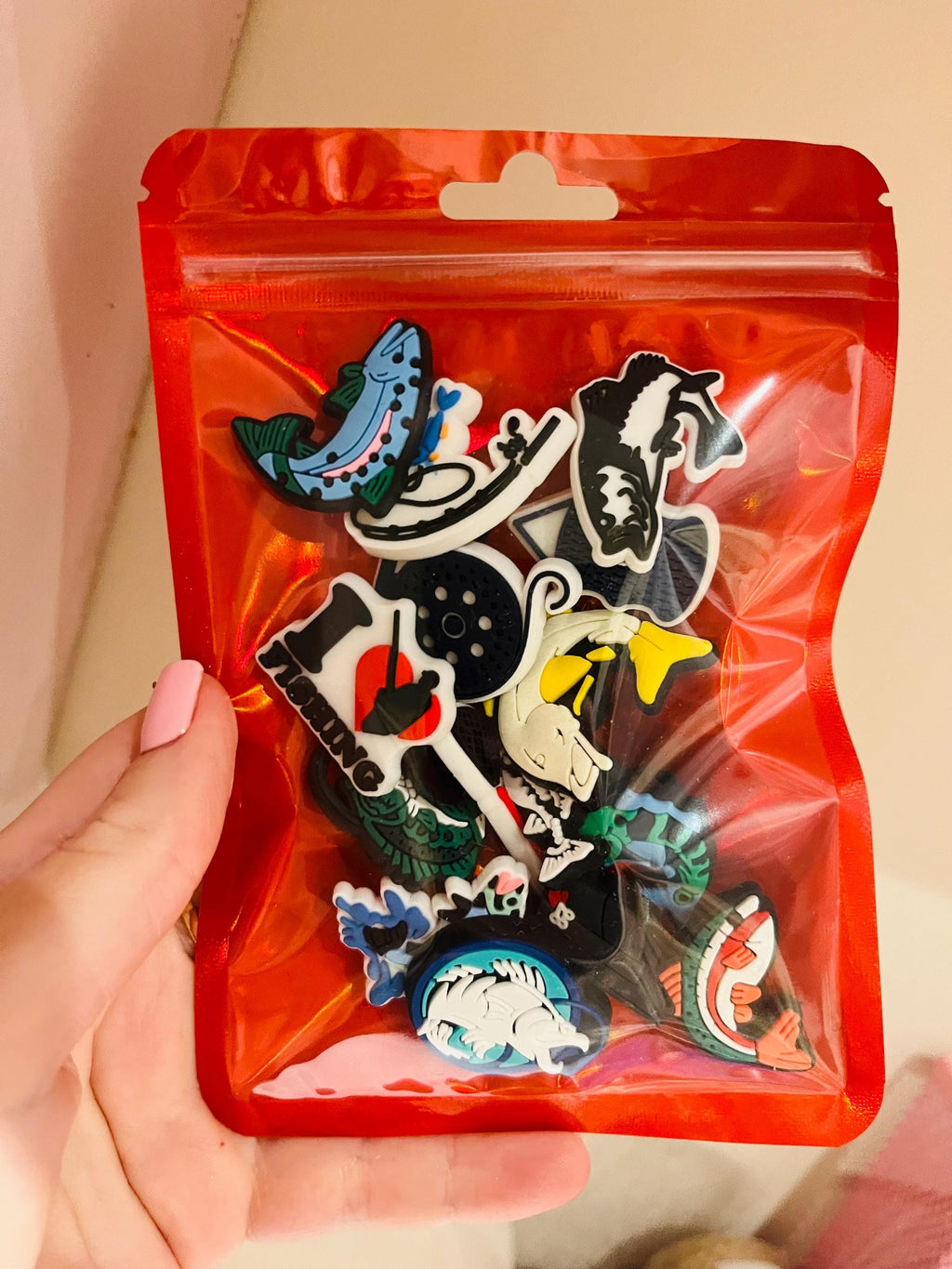 Fishing Croc Charms: 15-Piece Fisherman Shoe Accessories