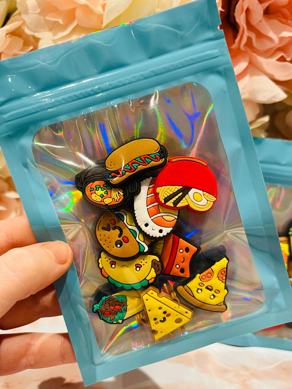 Food Croc Charms - Burgers, Fries, Pizza, Taco - 10 Pack