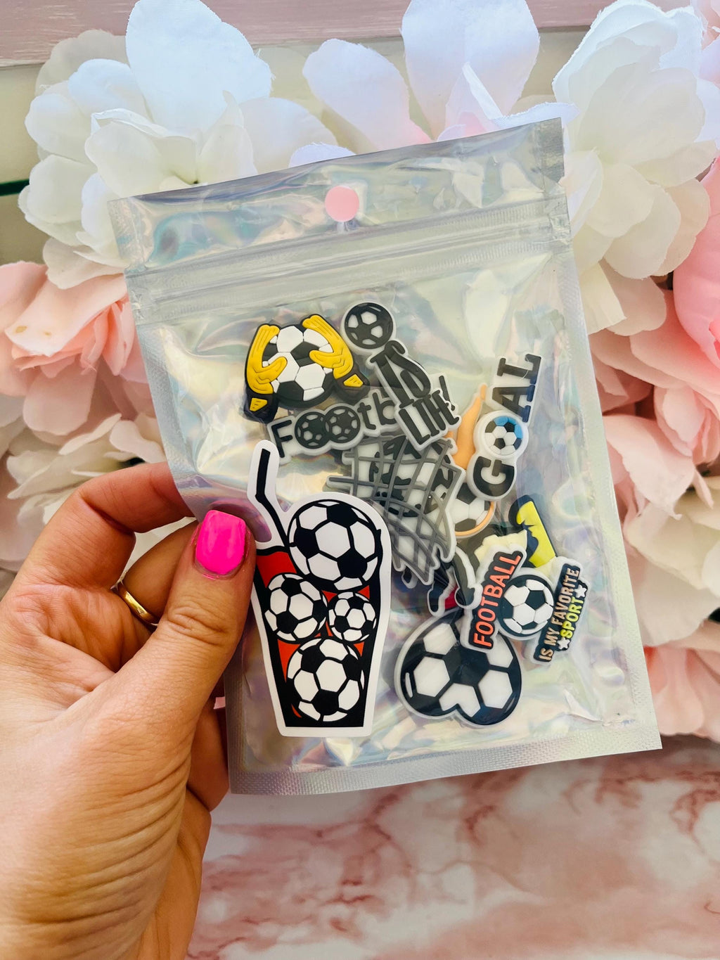 Football Croc Charms: Boys Shoe Accessories, Set of 10