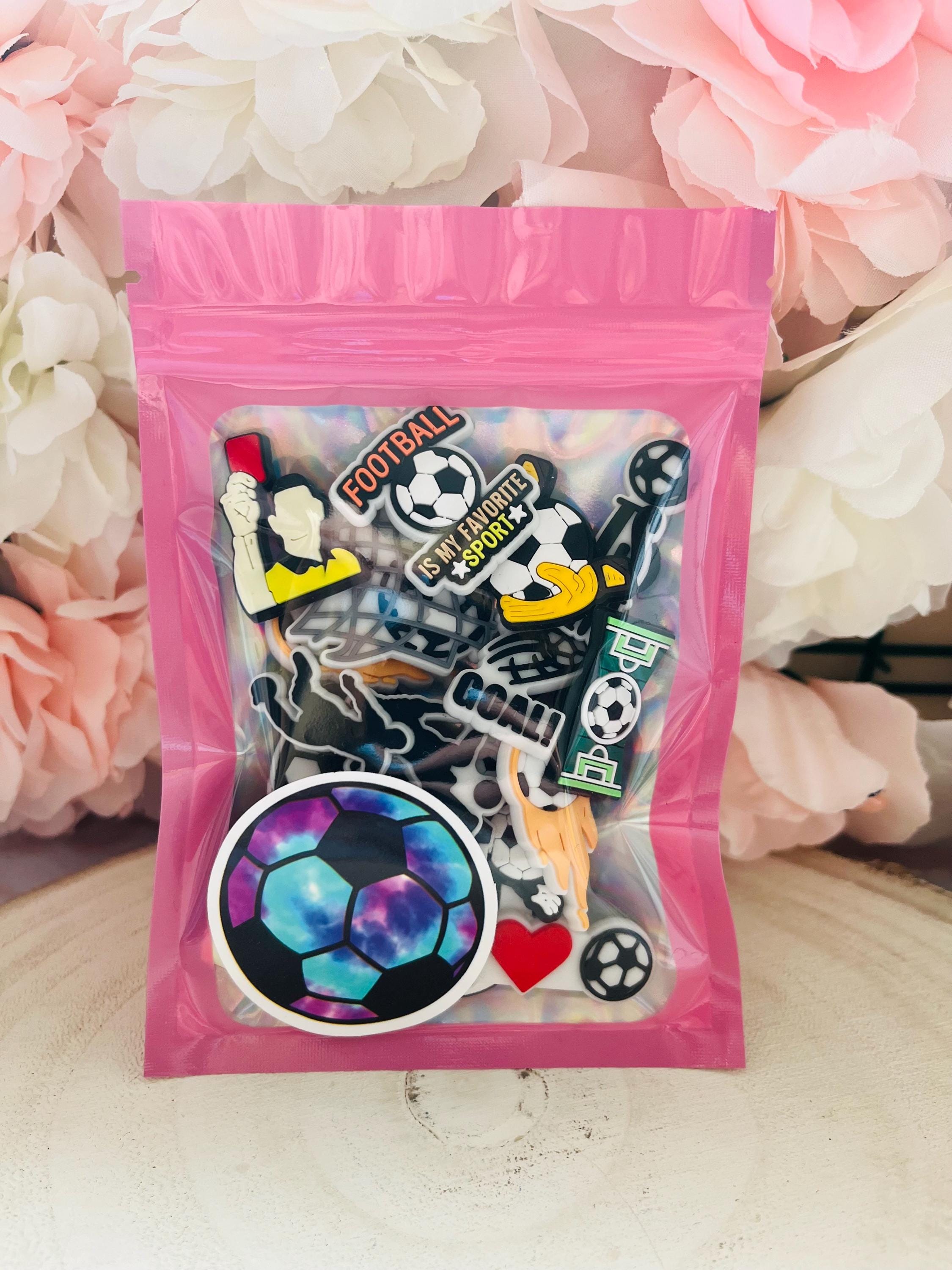 Football Shoe Charms Pack of 19 Pink Bag Clogs Footie Gifts