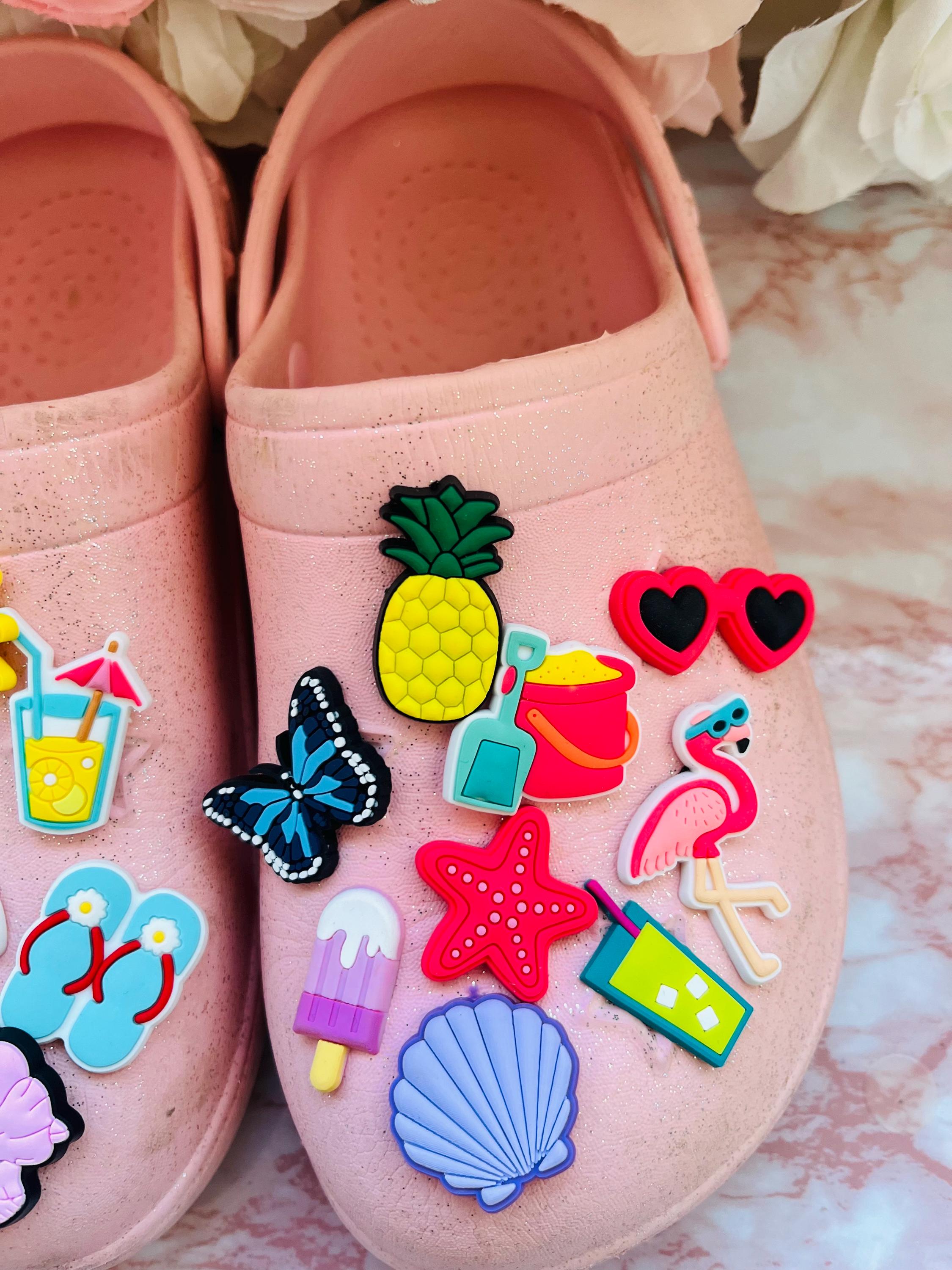 Summer Clog Shoe Charms for Crocs: Vacation Bundle, 25-Piece