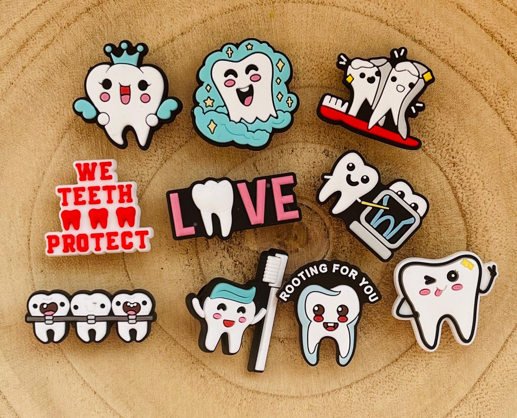 Dentist Croc Shoe Charms: Dental & Medical PVC Shoe Decoration