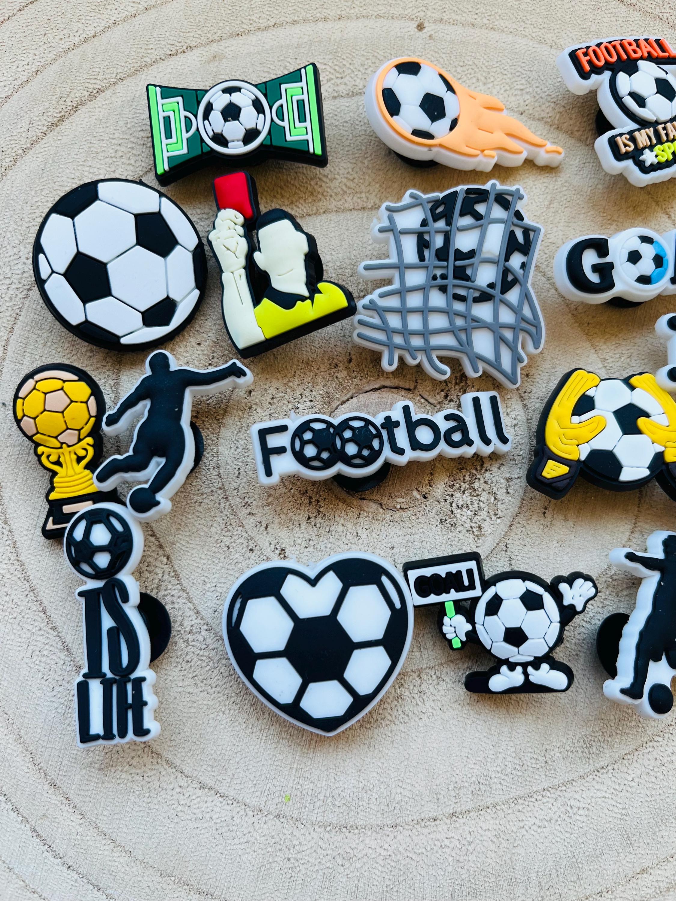 Football Clog Charms: Boys Party Shoe Decoration, 19-Piece Set