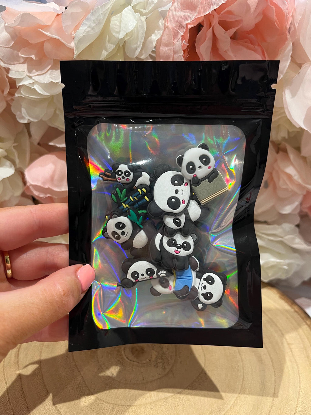 Panda Croc Charms: Fashion Clog Shoe Accessory, Set of 10