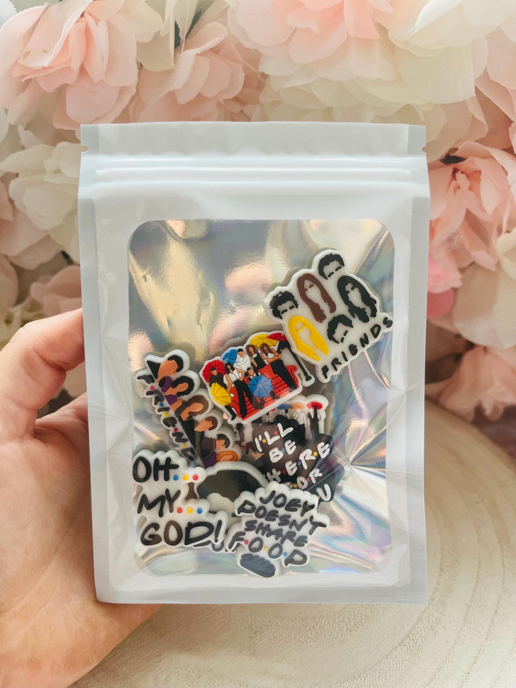 Pack of 8 Friends TV Show Croc Charms | Fashion Shoe Charm Bundle