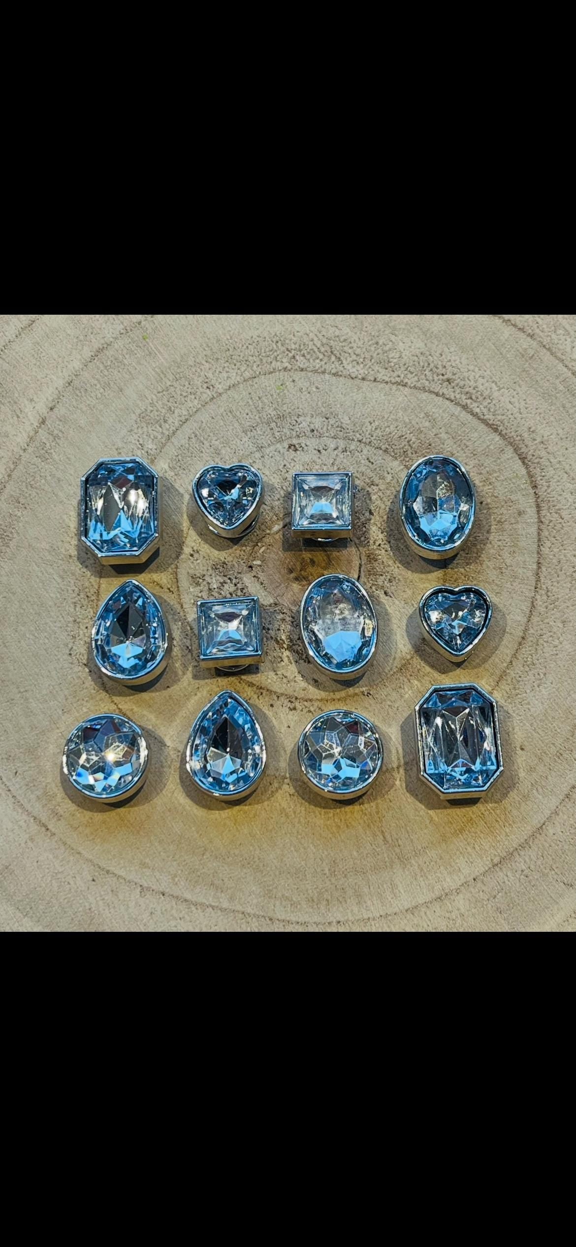 Diamond Croc Charms - Sparkly Shoe Accessories - Set of 12