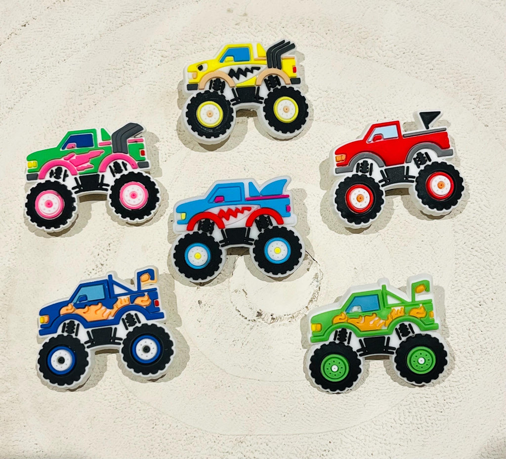 Set of 6 Monster Truck Croc PVC Charms