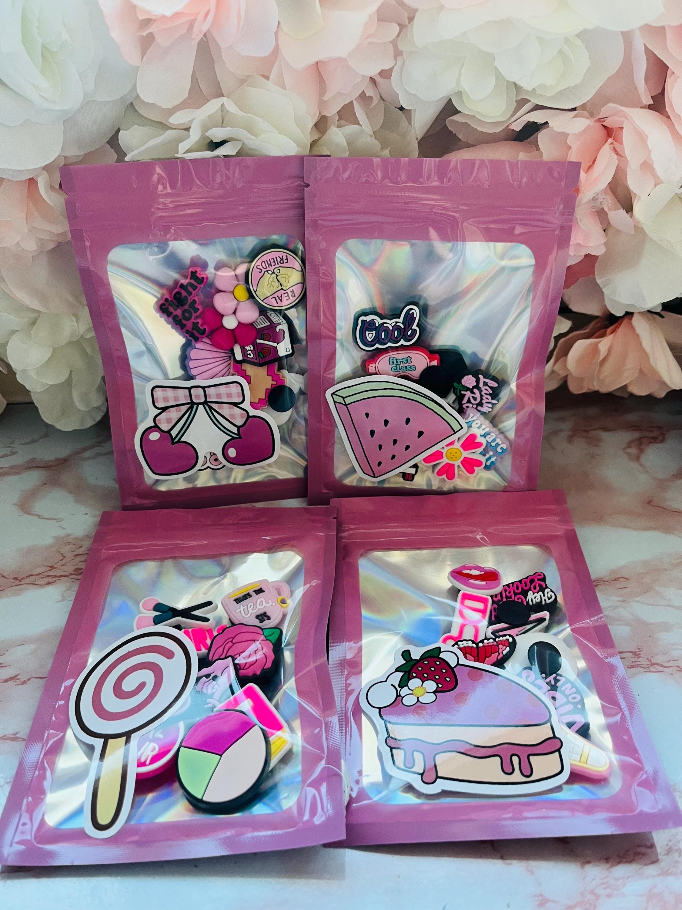 Girly Pink Croc Charms - 10 Piece PVC Shoe Decoration Set