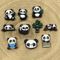 Panda Croc Charms: Fashion Clog Shoe Accessory, Set of 10