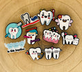 Dentist Croc Charms - Teeth, Toothbrush, Toothpaste - Set of 10