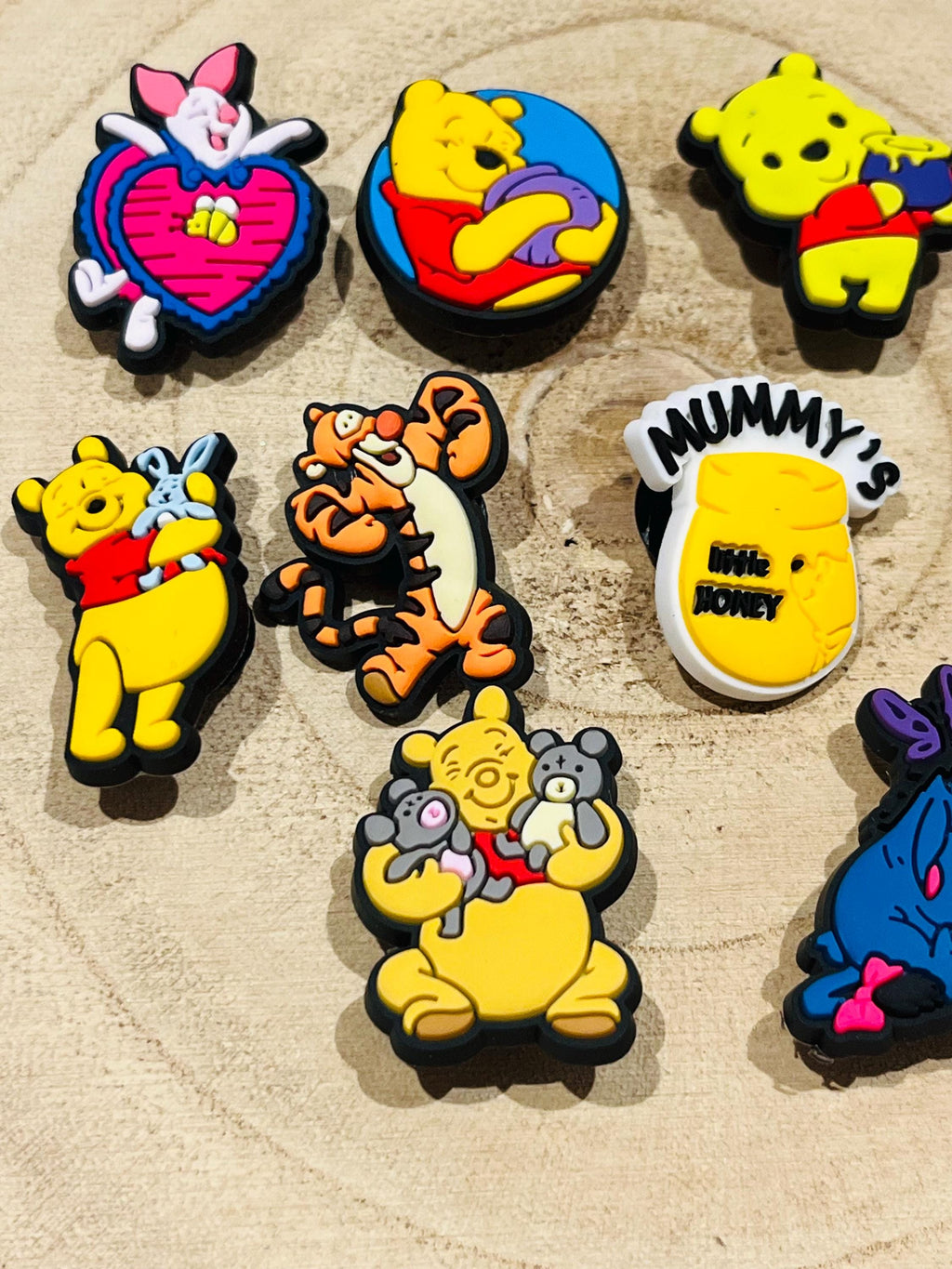 Disney Winnie The Pooh Set of Shoe Charms PVC Pack of 10 only 4.99