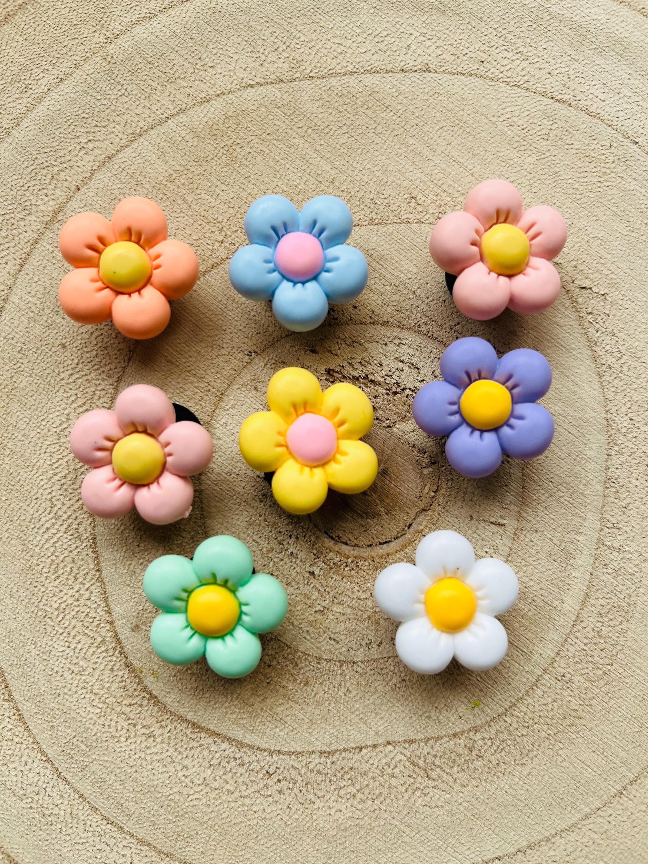 Pastel Flower Croc Charms - Set of 8 Girly Shoe Accessories