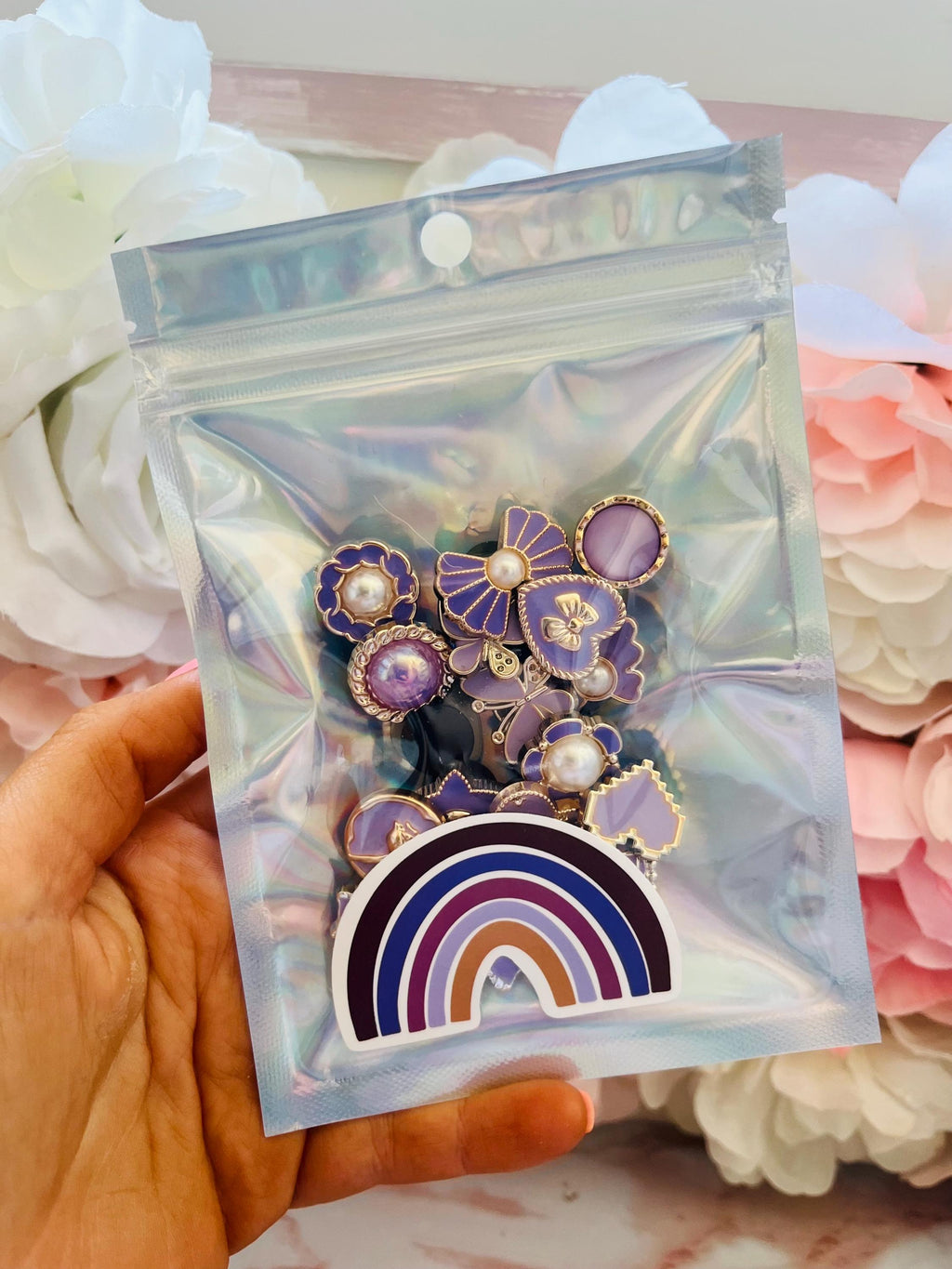 Lilac Croc Charms - Set of 16 - Summer Clog Decoration