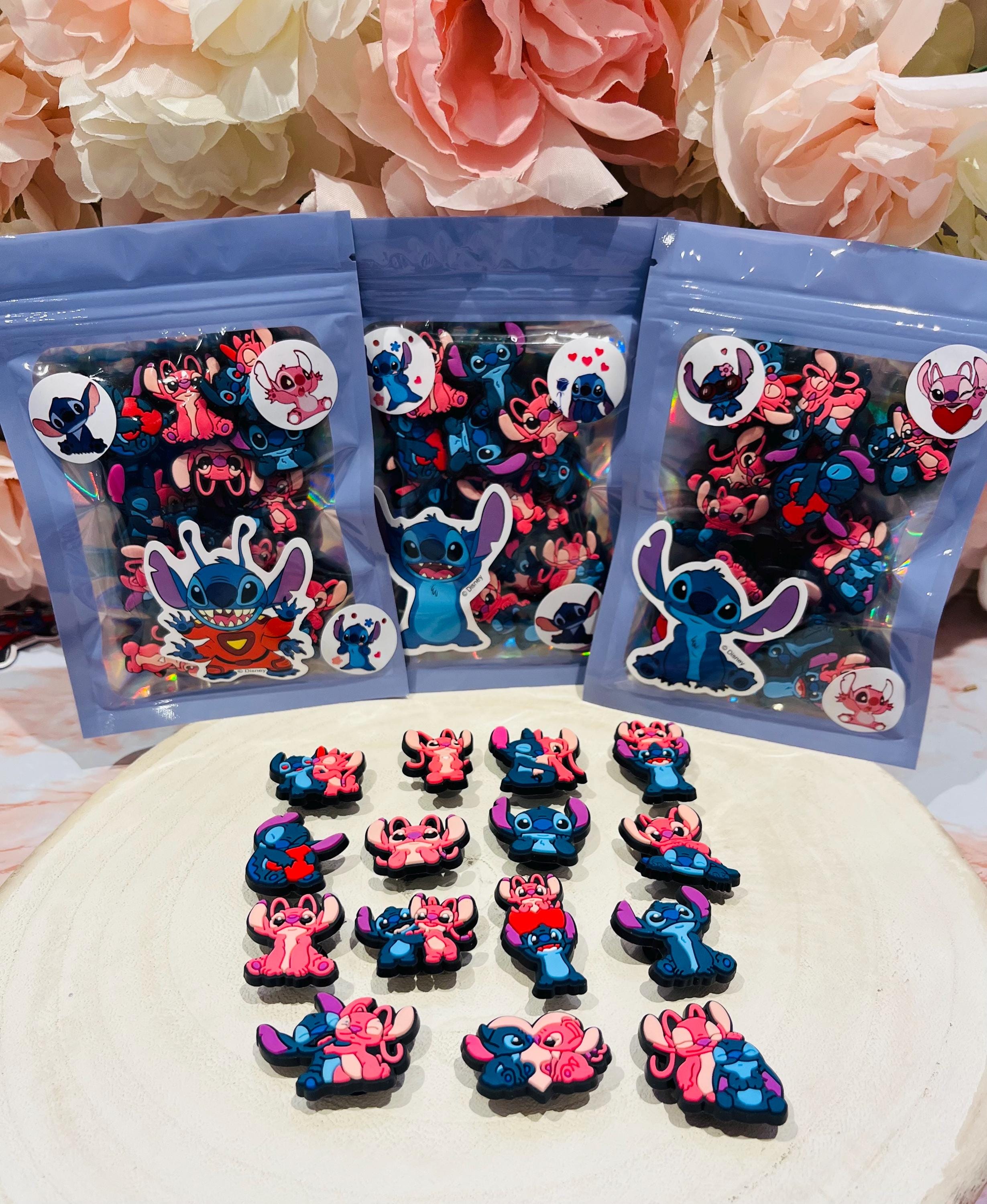 Disney Stitch & Angel Shoe Charm | Disneyland Croc Charms | Christmas Stocking Fillers | Shoe PVC Charm Set of 15
