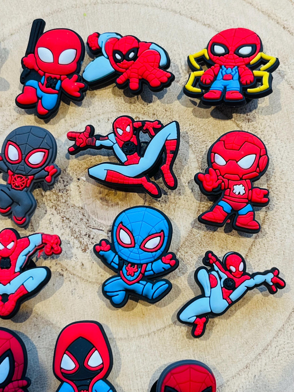 Spider-Man Croc Charms: Superhero Clog Decorations, Set of 16