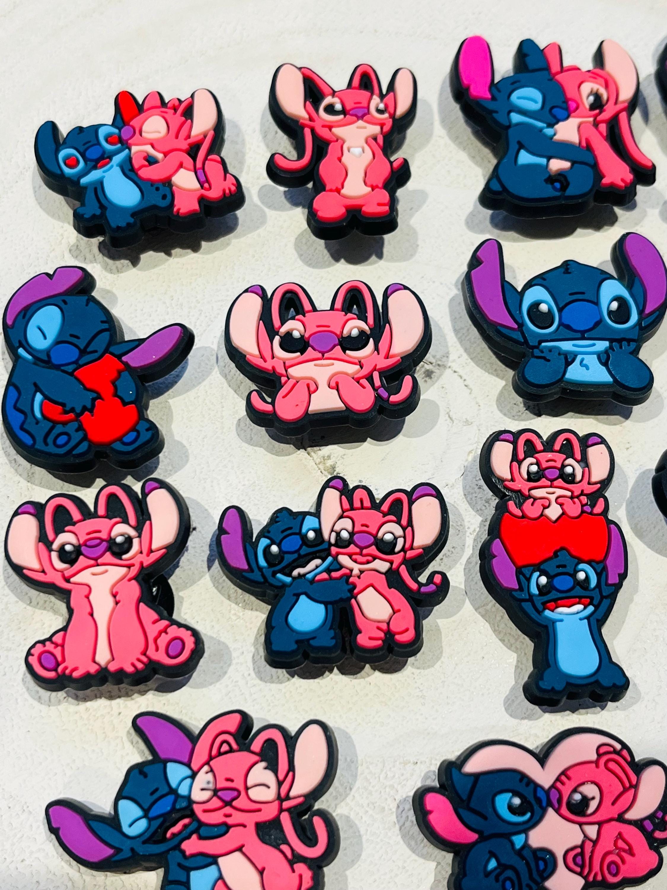 Disney Stitch & Angel Shoe Charm | Disneyland Croc Charms | Christmas Stocking Fillers | Shoe PVC Charm Set of 15