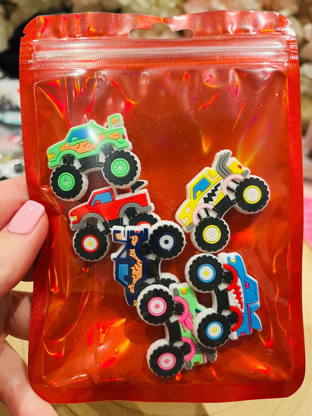 Set of 6 Monster Truck Croc PVC Charms