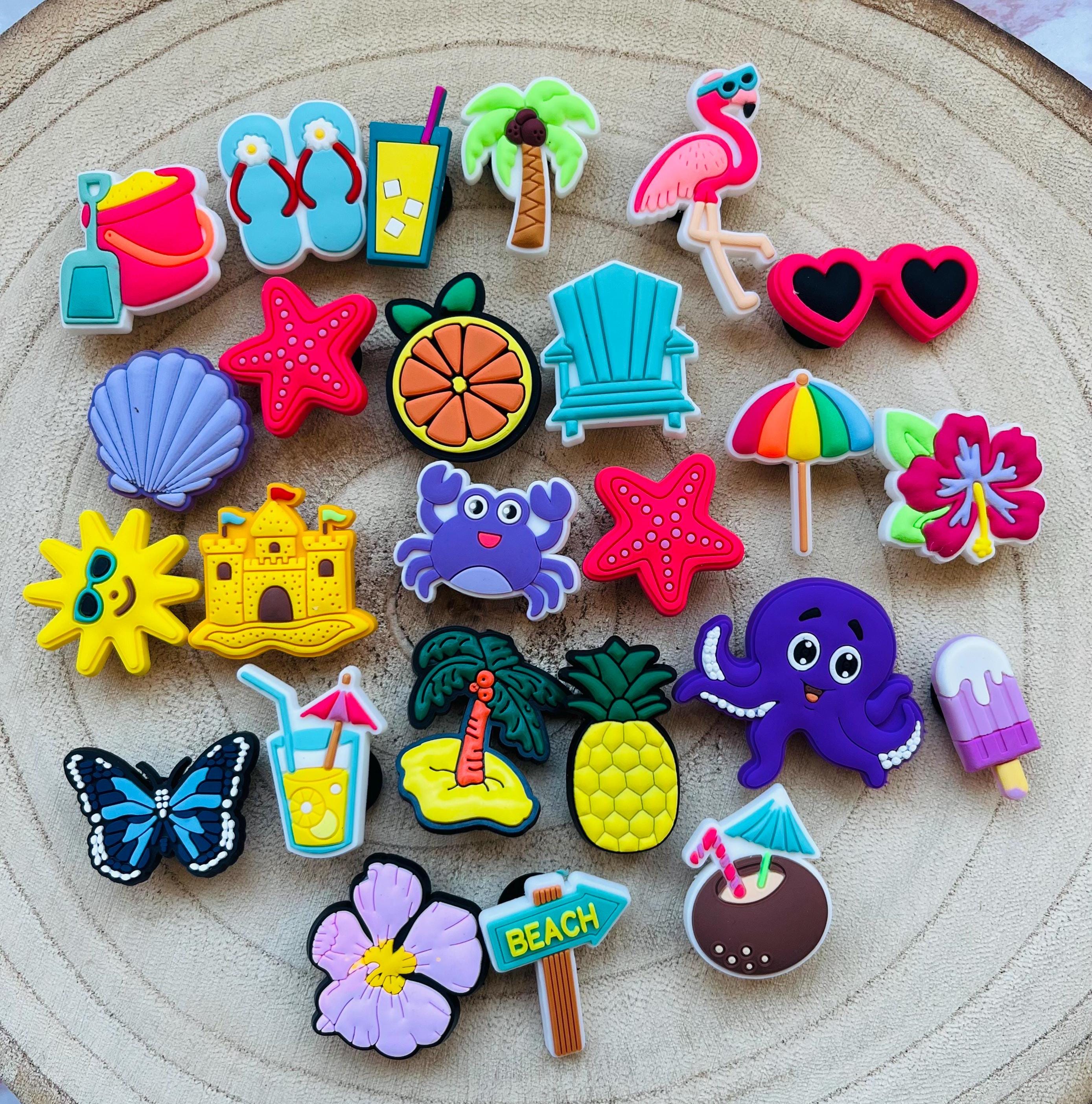 Summer Clog Shoe Charms for Crocs: Vacation Bundle, 25-Piece
