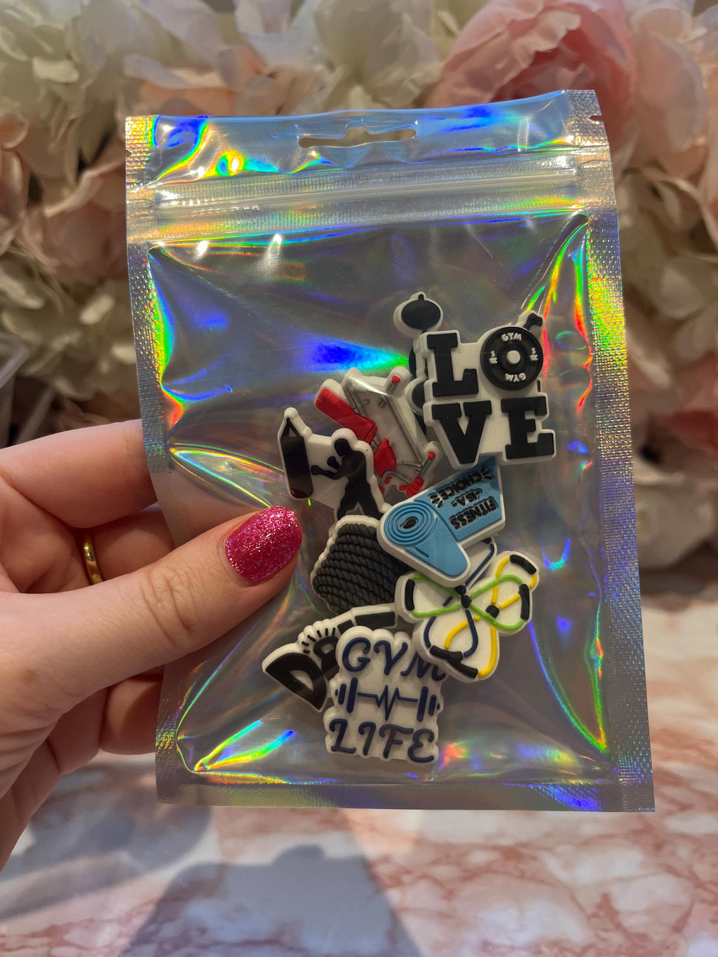 Fitness Gym Croc Charms - 9 Piece PVC Clog Charms