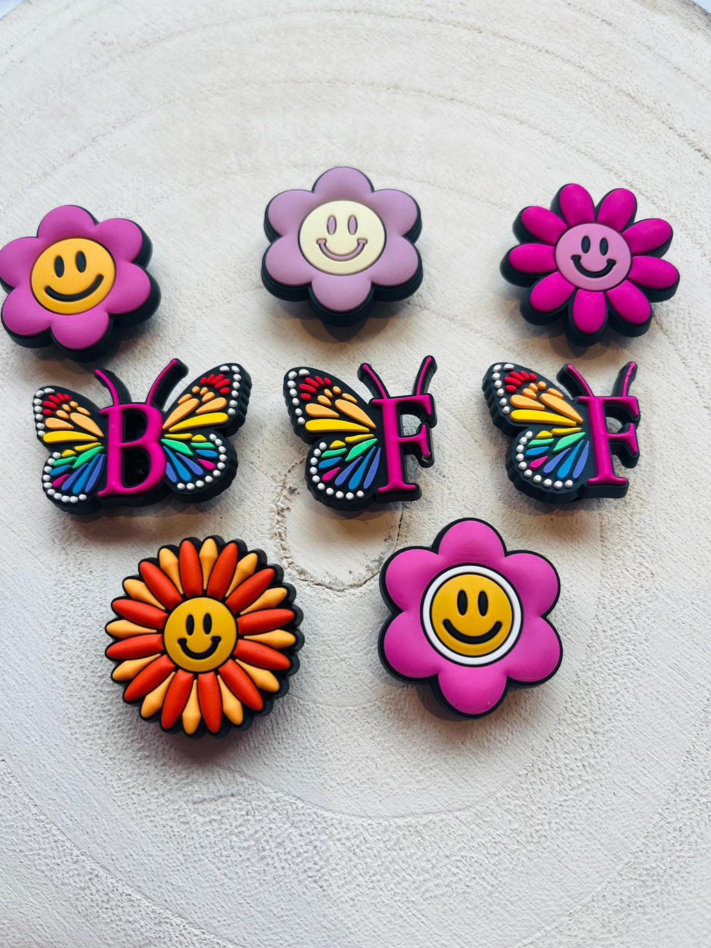 BFF Croc Charms: Butterfly & Flower Shoe Decoration Set